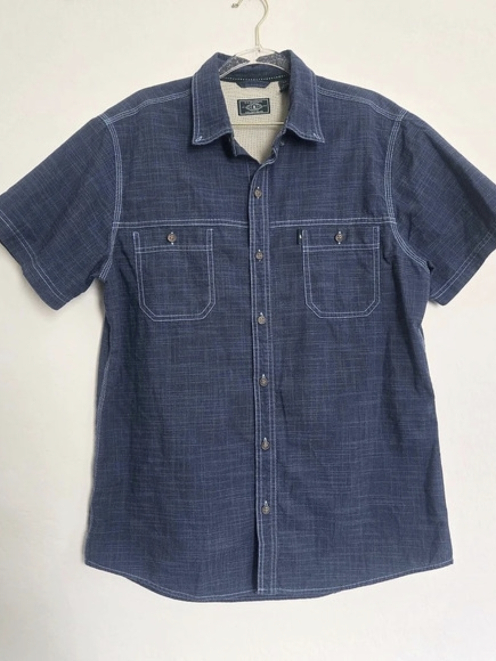 G.H. Bass & Co. Mens Large Blue Button Up Workwear Shirt